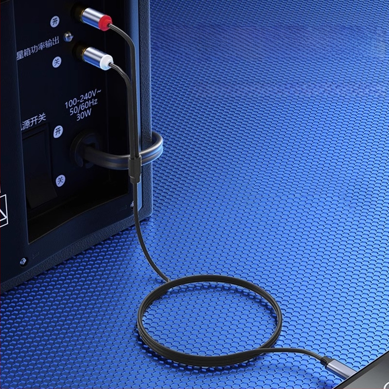 Type-C към Lotus Head двуканален аудио кабел за аудио система, златно покритие на медна сърцевина, нейлонова оплетка, ROHS сертифициран