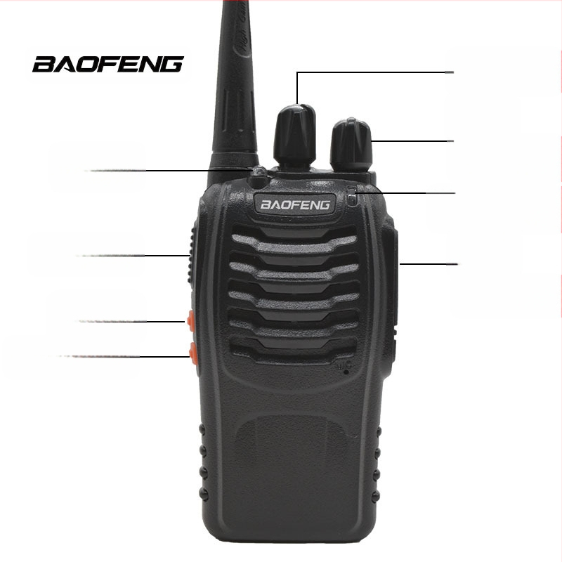 Професионална рация Baofeng BF-888S - 430–440 MHz, 16 канала, мощност ≤5 W, диапазон до 3 км, батерия 1500 мАч (3,7 V)