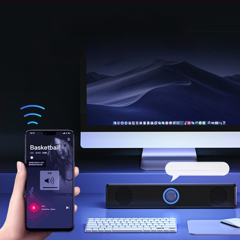 Bluetooth настолен говорител, 2-канален, USB интерфейс, 2 драйвера, макс. мощност 6W, 5V захранване, управление с копче