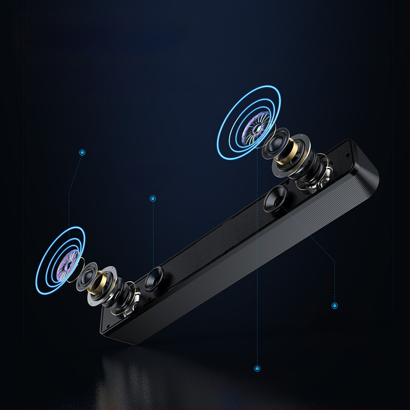 Bluetooth настолен говорител, 2-канален, USB интерфейс, 2 драйвера, макс. мощност 6W, 5V захранване, управление с копче