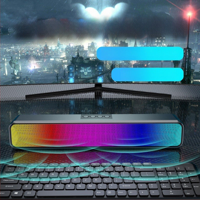 Φωτιστικό LED marquee με ασύρματο ηχείο Bluetooth, RGB φωτισμός, 2 ηχεία, Bluetooth 5.0, 40Hz-20kHz, SNR ≥85dB, εμβέλεια 10 m