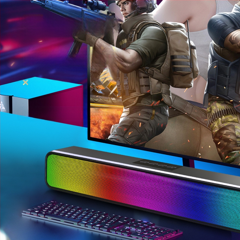 Φωτιστικό LED marquee με ασύρματο ηχείο Bluetooth, RGB φωτισμός, 2 ηχεία, Bluetooth 5.0, 40Hz-20kHz, SNR ≥85dB, εμβέλεια 10 m