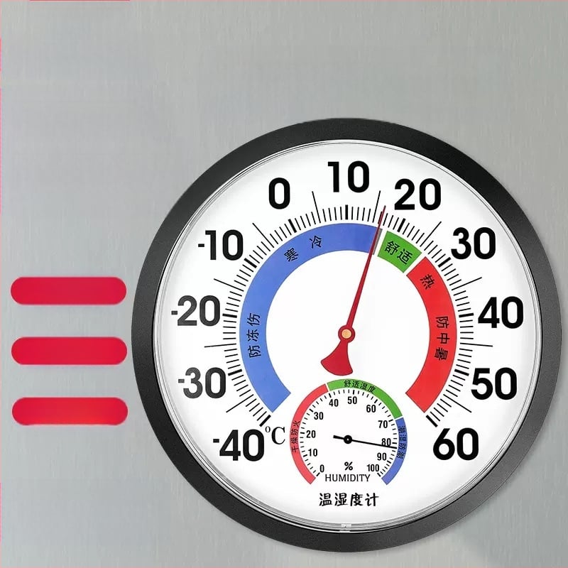 Rodyklinis temperatūros ir drėgmės matuoklis, Funad T25D, aukštos kokybės vidiniam naudojimui, -40–60°C, 0–100% RH, temperatūros tikslumas ±1°C, drėgmės tikslumas ±5% RH