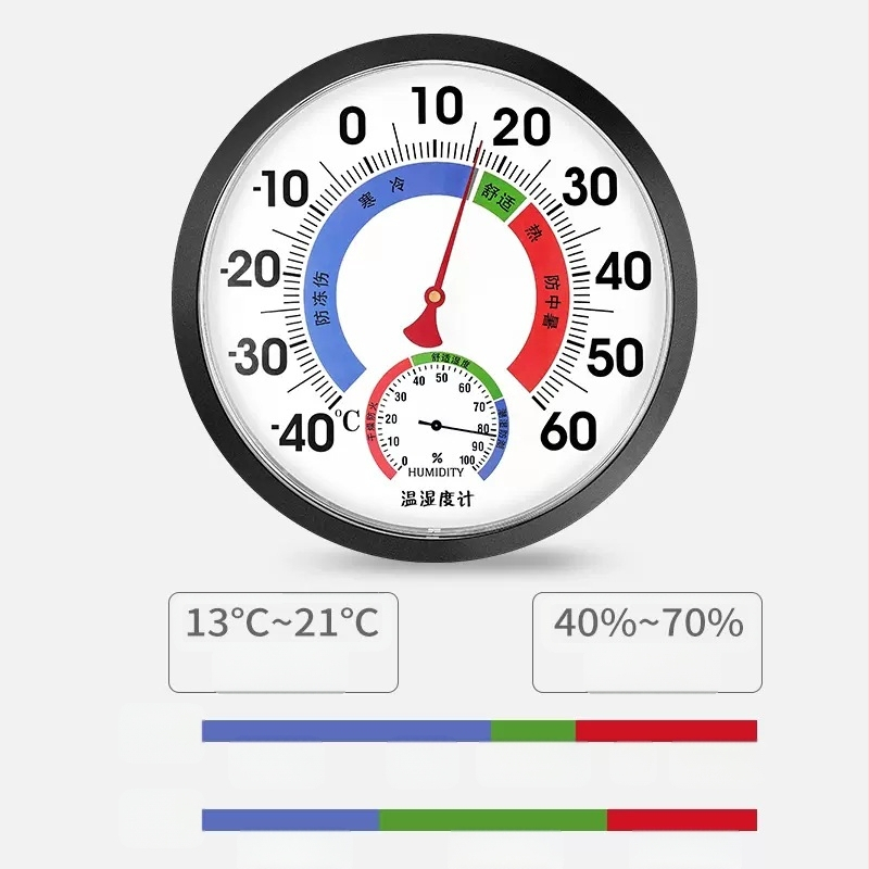 Rodyklinis temperatūros ir drėgmės matuoklis, Funad T25D, aukštos kokybės vidiniam naudojimui, -40–60°C, 0–100% RH, temperatūros tikslumas ±1°C, drėgmės tikslumas ±5% RH