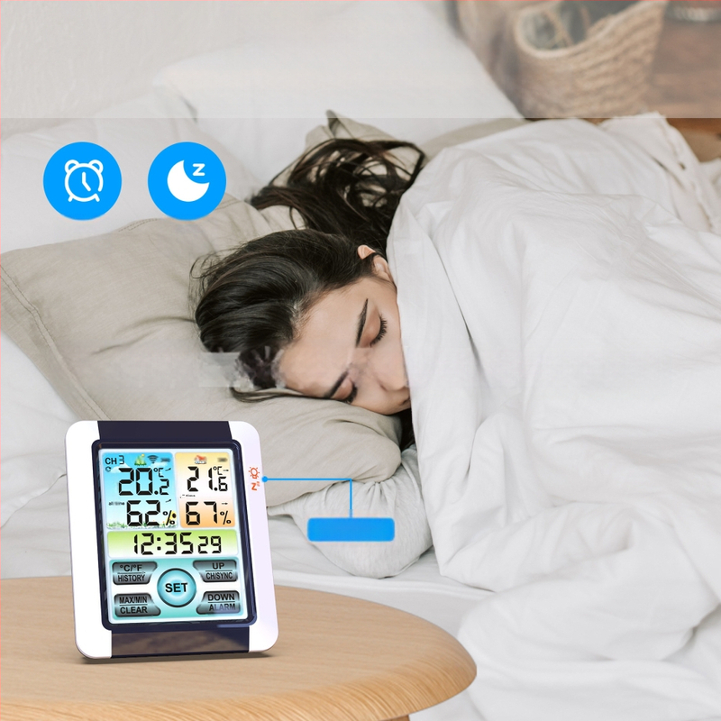 Patalpos temperatūros matuoklis su 0,1°C raiška, pritaikomas apdorojimas, licencijuota privataus prekių ženklo etiketė