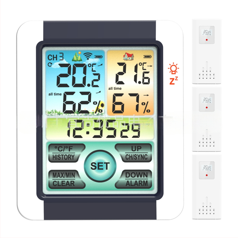 Patalpos temperatūros matuoklis su 0,1°C raiška, pritaikomas apdorojimas, licencijuota privataus prekių ženklo etiketė