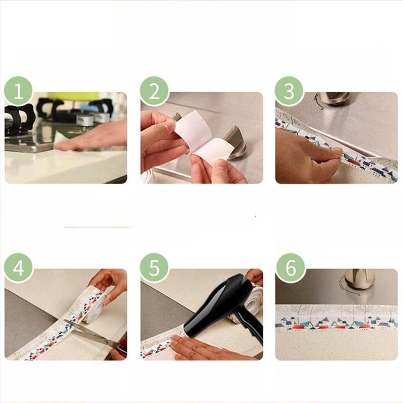 Λωρίδα σφράγισης αρμών κουζίνας, αυτοκόλλητη, σειρά Marbling-proof, μοντέρνο μινιμαλιστικό στυλ