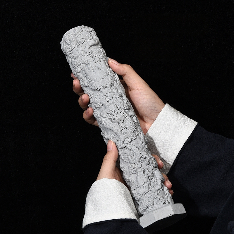 Bear zhizhe Cementinis drakono stulpas akvariumui, kinų stilius, po vandeniu kraštovaizdis