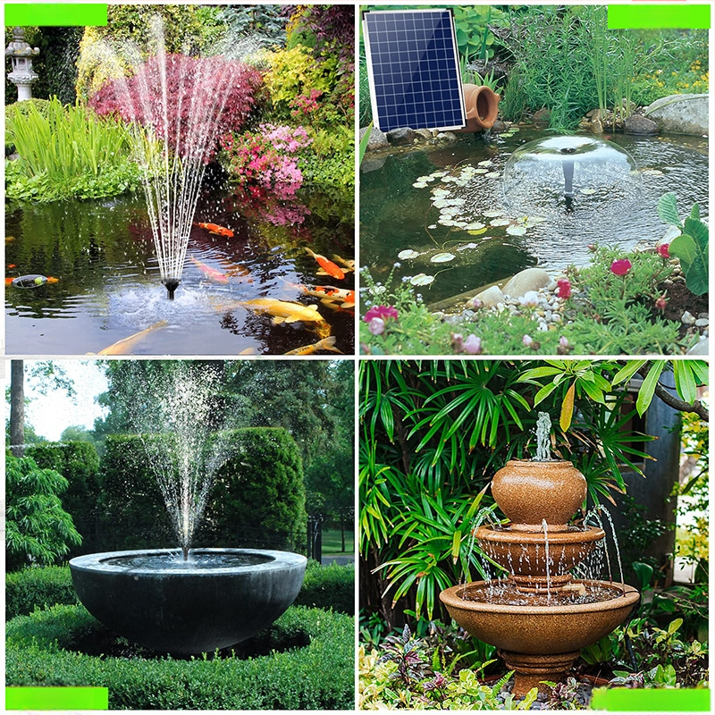 Saulės energijos tiesiogiai varomas fontano siurblys – kombinuotas purškimas, modelis BSV-SP025A, skirtas kiemo fontanams, paukščių maudinėms ir žuvų tvenkiniams