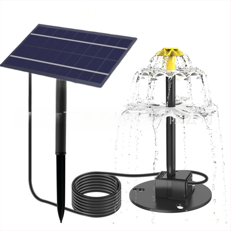 Saulės energijos tiesiogiai varomas fontano siurblys – kombinuotas purškimas, modelis BSV-SP025A, skirtas kiemo fontanams, paukščių maudinėms ir žuvų tvenkiniams