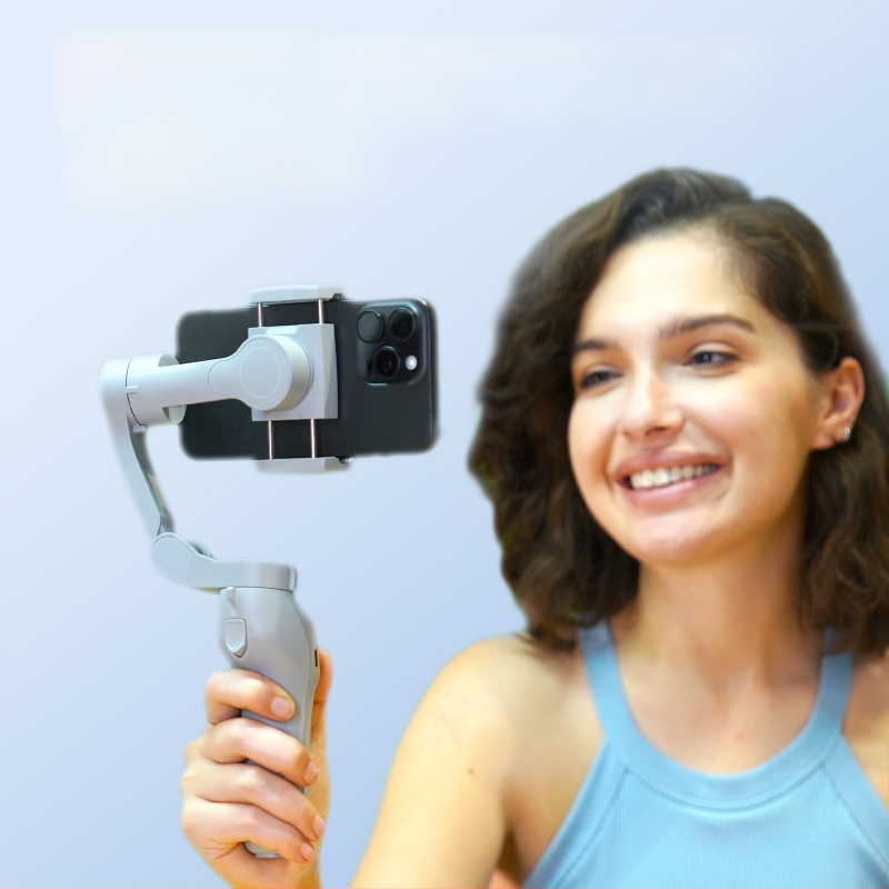 3 ašis išmanųjį telefoną stabilizatorius su veido fiksavimu, lengvas rankinis stabilizavimas, ABS+PC korpusas, suderinamas su Android/iOS, horizontali 340°, vertikali 160° sukimai, svoris 348 g