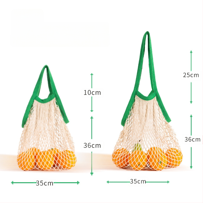 Памучна мрежеста чанта за пазаруване, многократна употреба; без дъно и страни; ситопечат; тегло 70 g
