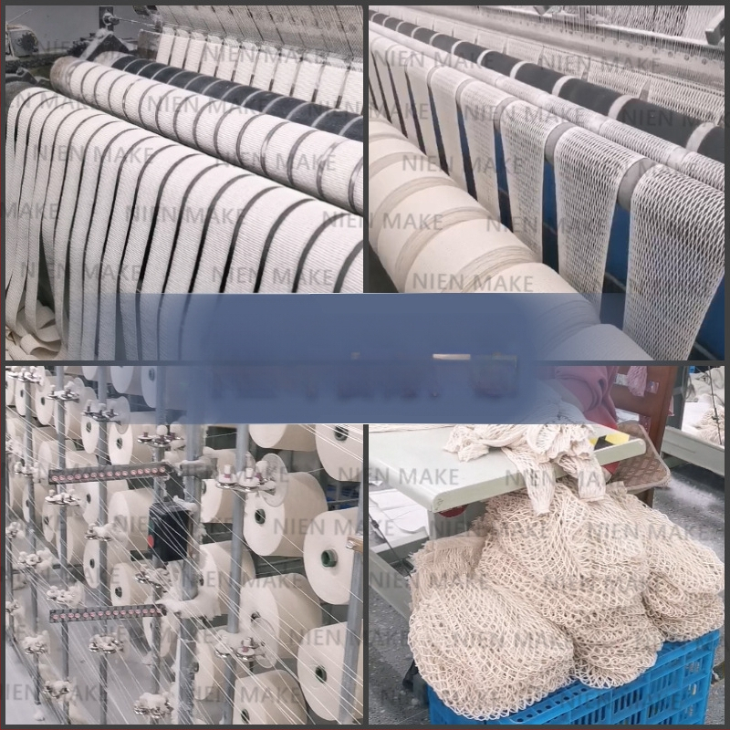 Памучна мрежеста чанта за пазаруване, многократна употреба; без дъно и страни; ситопечат; тегло 70 g