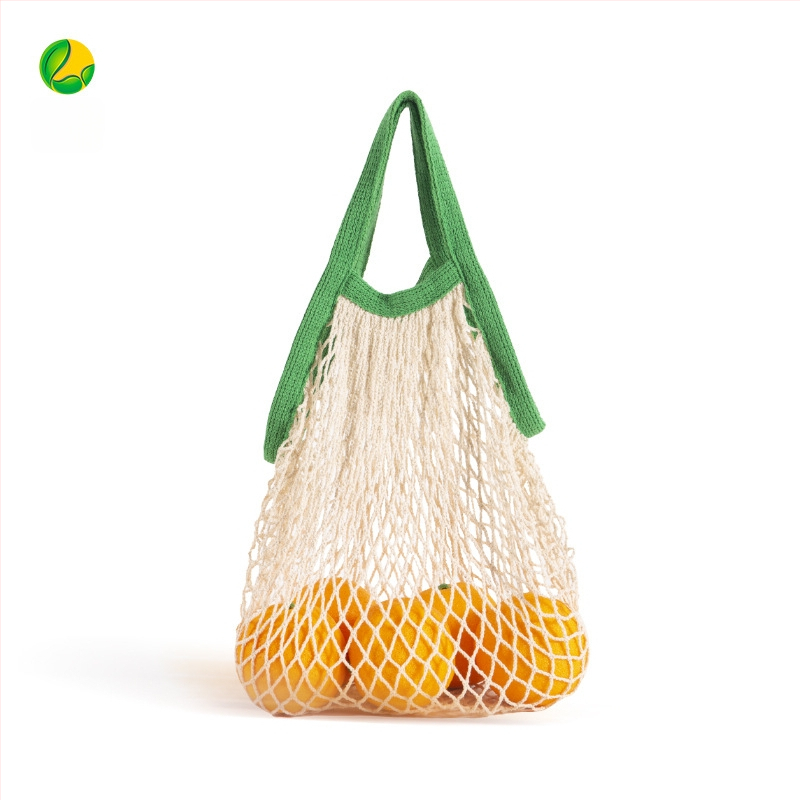 Памучна мрежеста чанта за пазаруване, многократна употреба; без дъно и страни; ситопечат; тегло 70 g