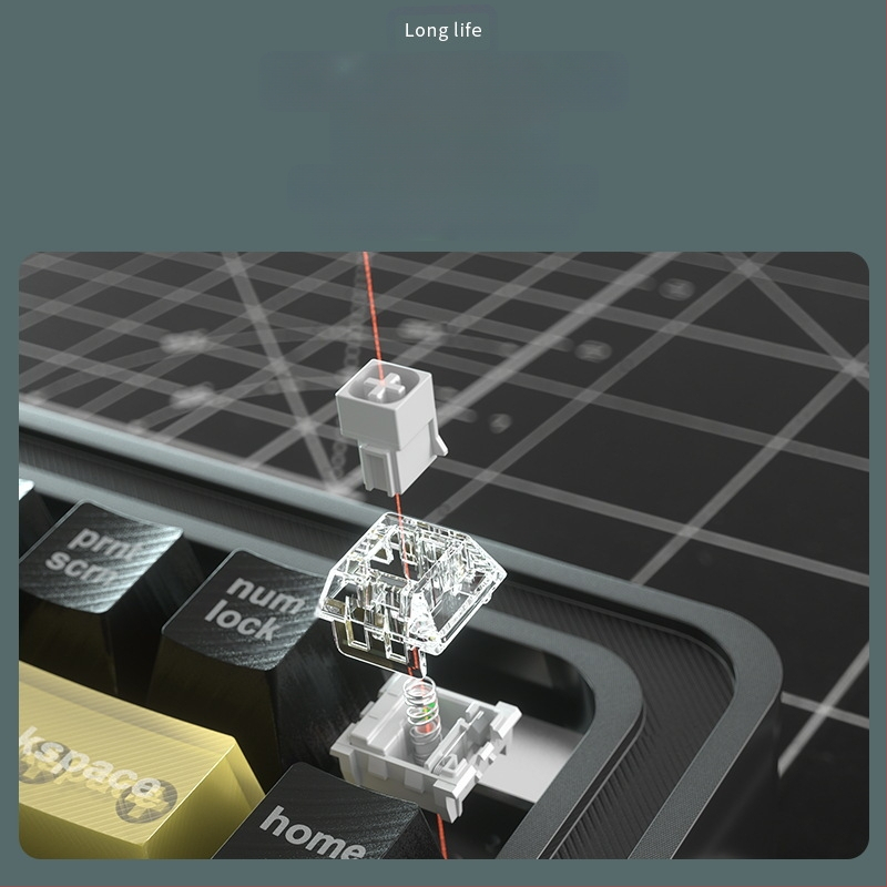 Kailh BOX V2 mechaninis klaviatūros jungiklis, linijinis, hot-swappable, universalus suderinamumas, 2 g už jungiklį