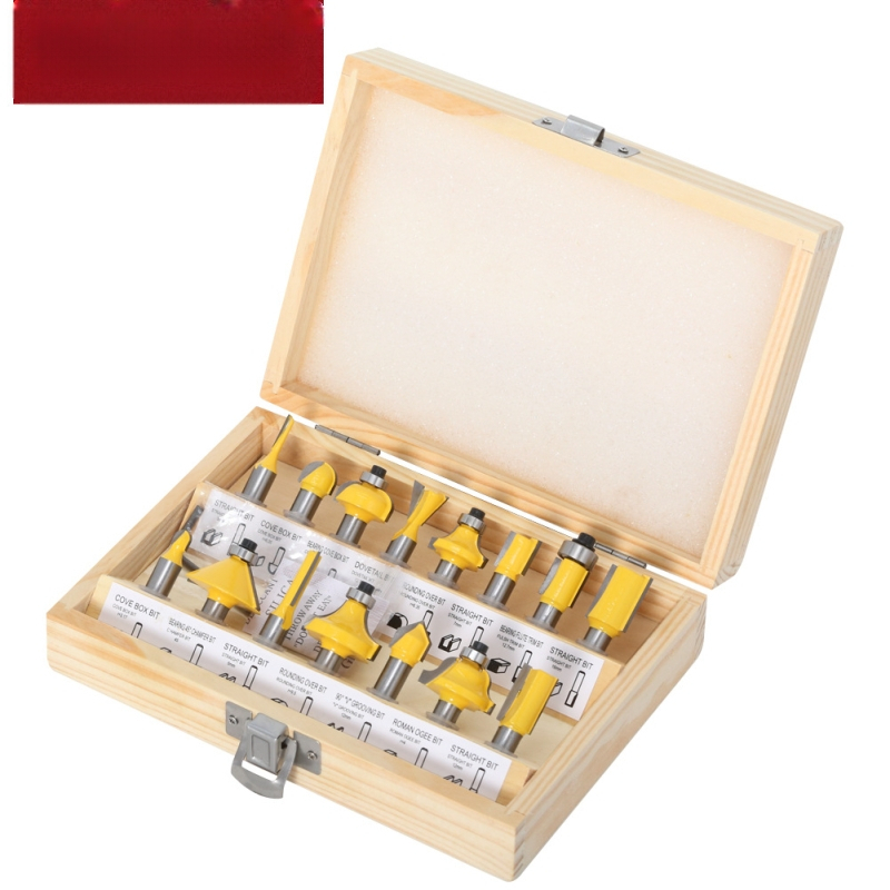 Set freza za drvo, 15 komada, 8 držača, za drvo, MDF i laminat