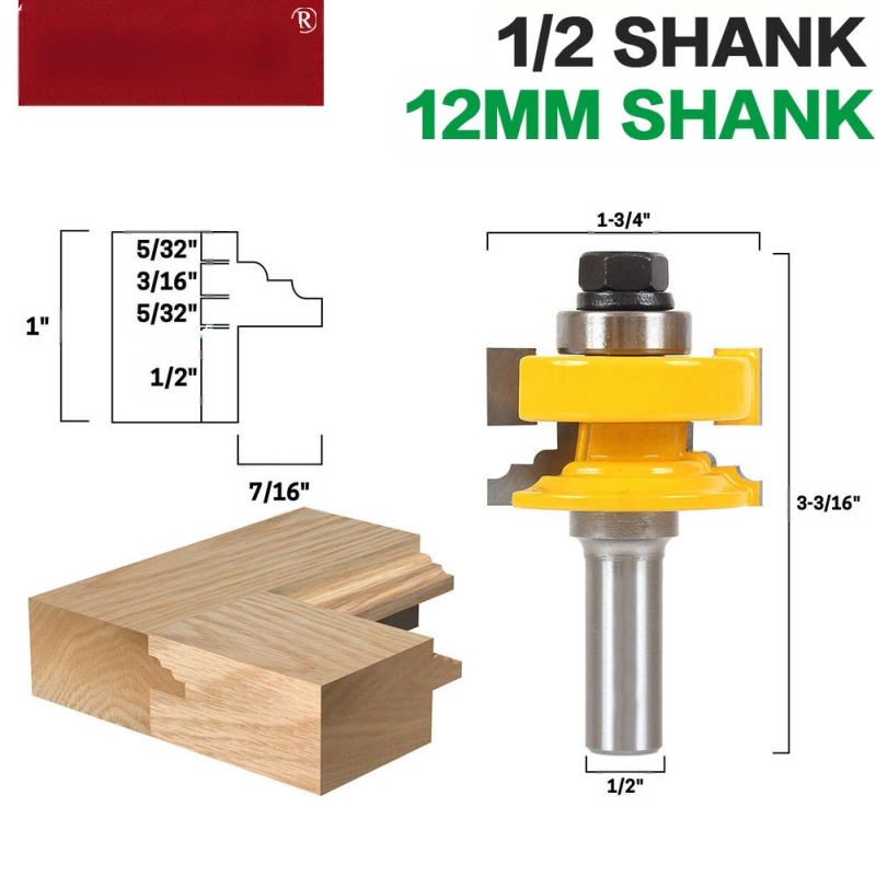 Φρέζα για πόρτες και παράθυρα, ανάστροφη, για ξύλο/MDF/λαμινάτες, άξονας 12 mm, κατάλληλη για CNC μηχανές