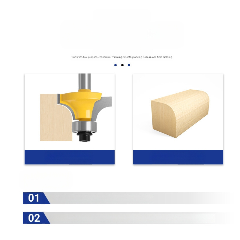 Σετ φρεζών ξυλουργικής, 4 τεμάχια – σφαιρική μύτη, κράμα, κοπτικό αυλακώσεων