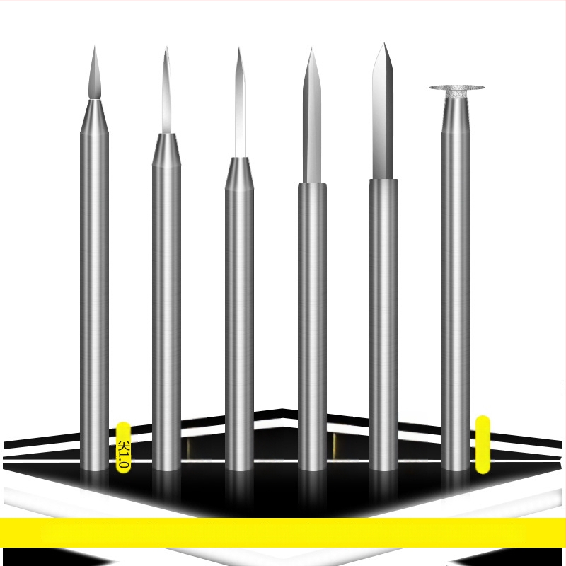 Kardo formos medžio raižymo peilis su 6 elektriniais graviravimo grąžtais