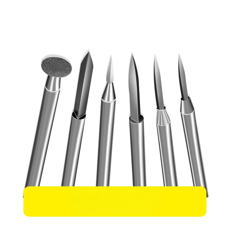 Kardo formos medžio raižymo peilis su 6 elektriniais graviravimo grąžtais