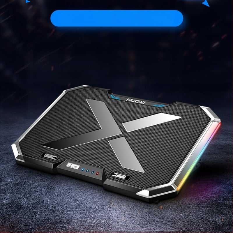 Nešiojamojo kompiuterio aušintuvo pagrindas su 6 ventiliatoriais, metalinės grotelės, ypač tylus veikimas, suderinamas su nešiojamuoju kompiuteriu, ultrabook ir Playbook.