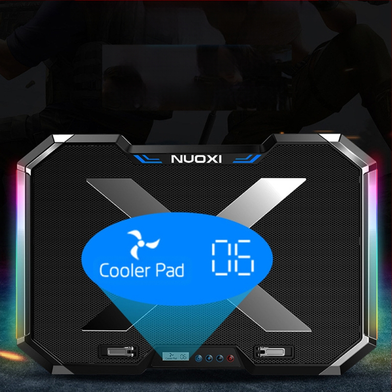 Nešiojamojo kompiuterio aušintuvo pagrindas su 6 ventiliatoriais, metalinės grotelės, ypač tylus veikimas, suderinamas su nešiojamuoju kompiuteriu, ultrabook ir Playbook.