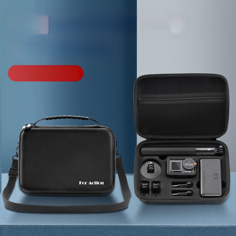 XFJI PU laikymo krepšys DJI Action3/4 veiksmo kameroms, nešiojimo per petį dizainas