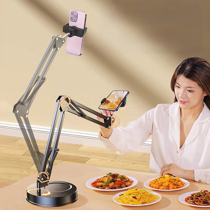 Suport de birou pentru telefon mobil cu braț cantilever, universal, din plastic, personalizabil