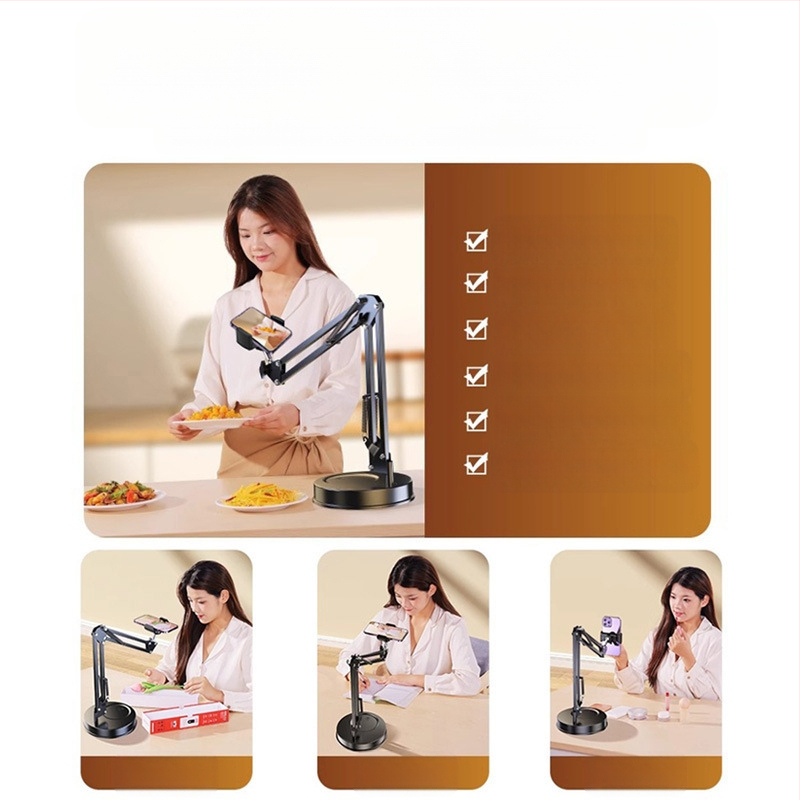 Suport de birou pentru telefon mobil cu braț cantilever, universal, din plastic, personalizabil