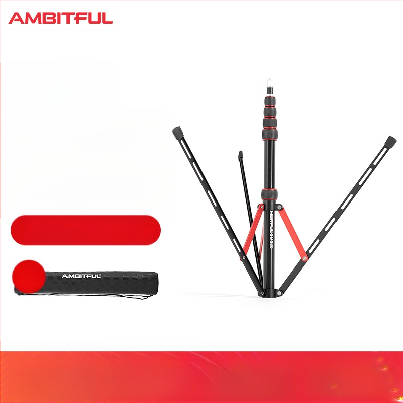 GM220 profesionalni stalak za fotografiju rasvjetu, aluminijska legura, visina 49.5–220 cm, nosivost 2.5 kg, 5 segmenata, promjer cijevi 1.3/1.6/1.9/2.2/2.5 cm