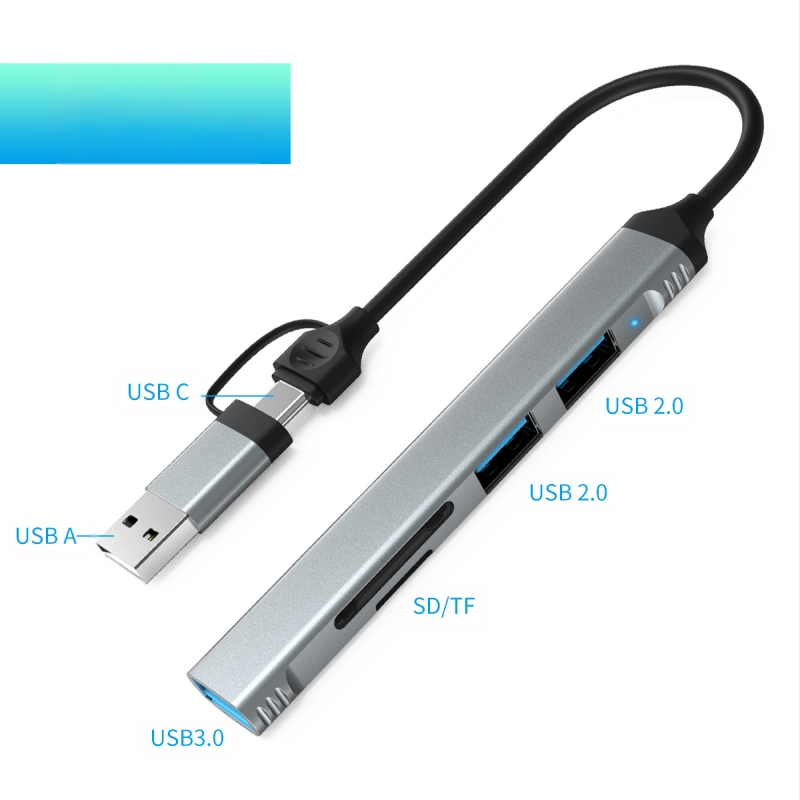 USB-C 4-prievadų hub USB 3.0, iki 5 Gbps, be išorinio maitinimo