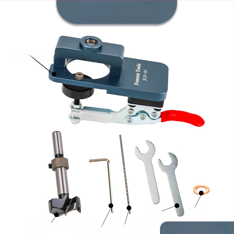 Fengsen Otvarač rupa za šarke – aluminijska legura, drveni dekor