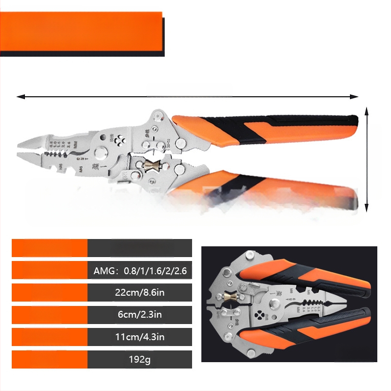 Industrijske sklopne višefunkcionalne kliješta za skidanje izolacije, 12 u 1 — Zhuan Yi; Sklopive; V-oblik; Težina 0,192 kg