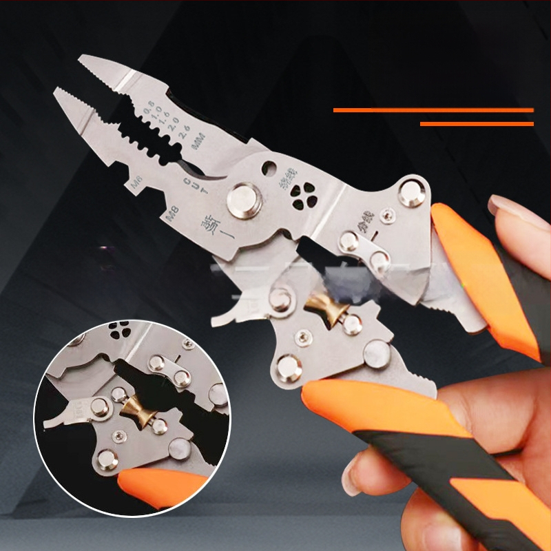 Industrijske sklopne višefunkcionalne kliješta za skidanje izolacije, 12 u 1 — Zhuan Yi; Sklopive; V-oblik; Težina 0,192 kg