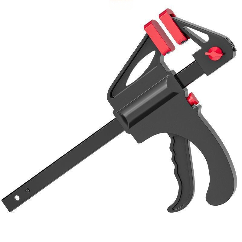 F tipo staliaus spaustukas, patobulinta konstrukcija medinėms plokštėms, stačiu kampu, dviejų vienetų rinkinys