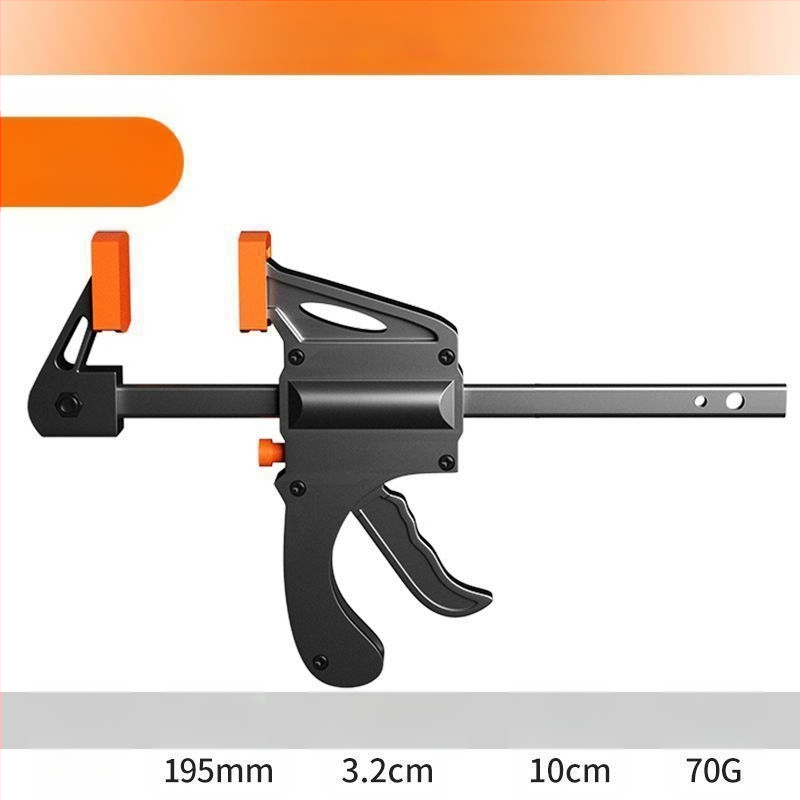 F tipo staliaus spaustukas, patobulinta konstrukcija medinėms plokštėms, stačiu kampu, dviejų vienetų rinkinys