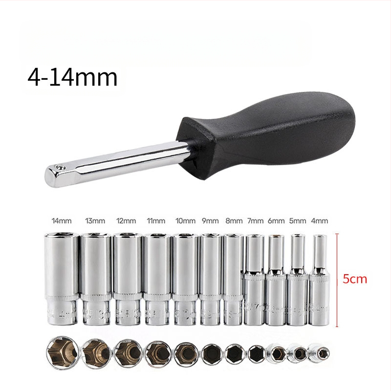 Blade Routine 11-dijelni set šesterokutnih ključeva s 1/4 hex adapterom, kratke i duge glave, metrički oblik