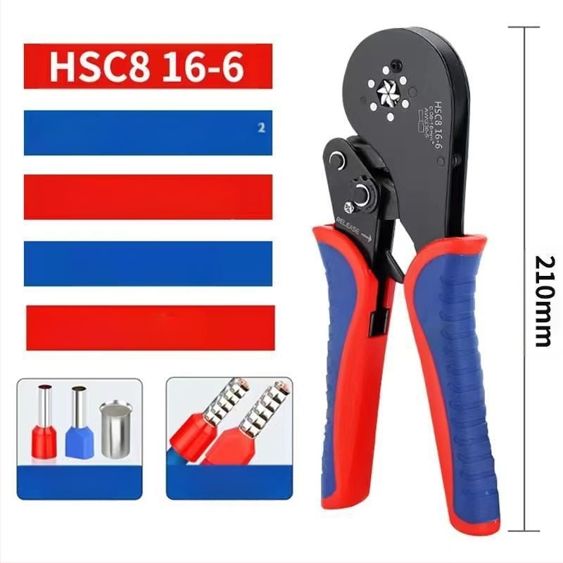 Chong Wu 16-6 vamzdžio tipo crimpinės replės, aukšto anglies plienas, darbo palengvinimas