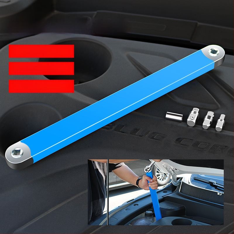 Volvan 3/8 Daugiafunkcinis išplėtimo raktas su ratchet galva ir išplėtimo kotu – chromuotas paviršius, aukštos anglies plienas, 0.645 kg