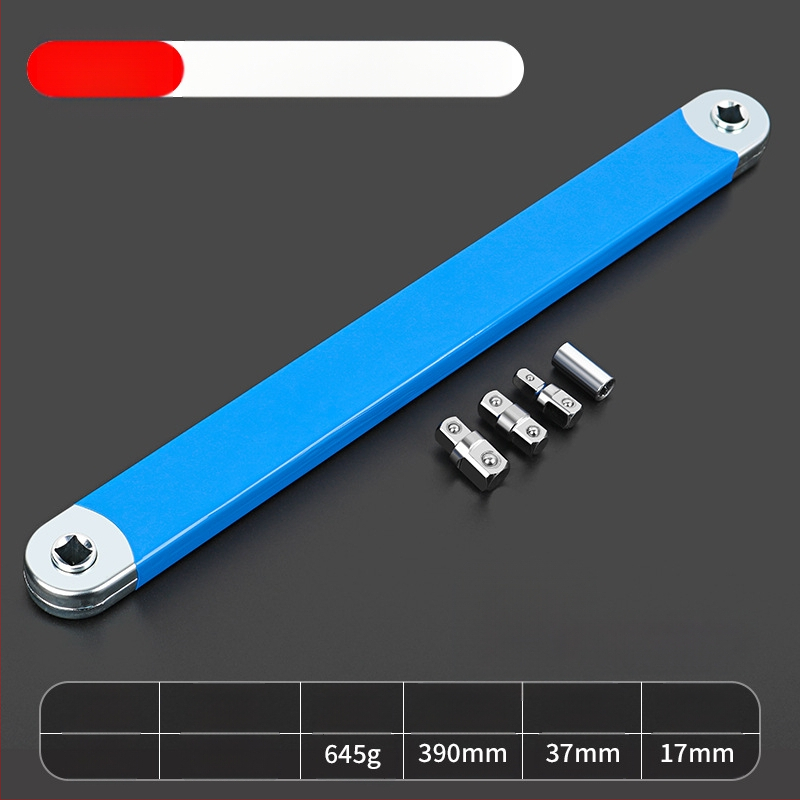 Volvan 3/8 Daugiafunkcinis išplėtimo raktas su ratchet galva ir išplėtimo kotu – chromuotas paviršius, aukštos anglies plienas, 0.645 kg