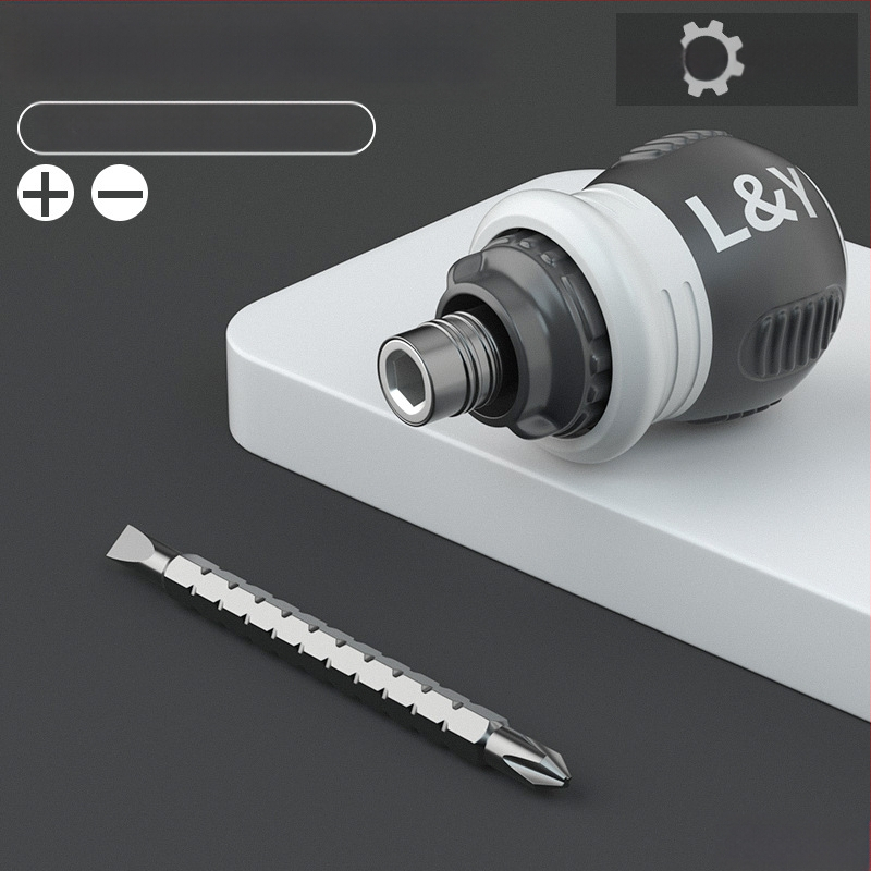 Maibu teleskopinis atsuktuvų rinkinys su ratcheto mechanizmu, chromo-vanadžio plieno, izoliuotas ir magnetinis