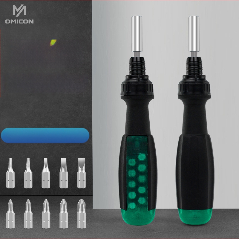 11-in-1 veržliavinių atsuktuvų rinkinys su teleskopiniu rankenos – magnetinis, izoliacinis, chromo-vanadžio plienas, 11 dalių