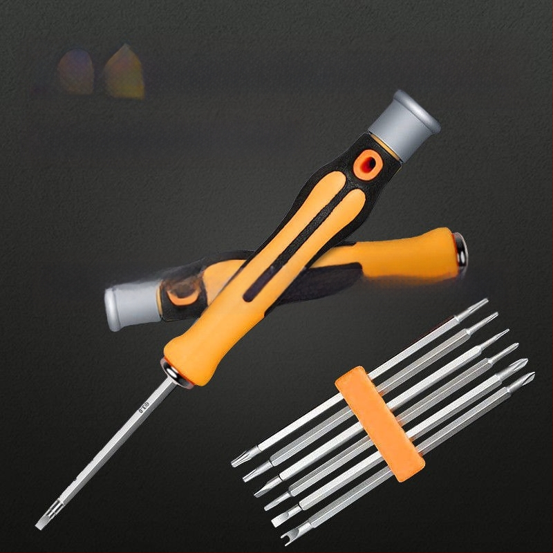 Atsuktuvo rinkinys – 6 dalių, magnetinis, izoliuotas, 45# plienas, tikslus įrankis kompiuterių ir mobiliųjų telefonų demontavimui