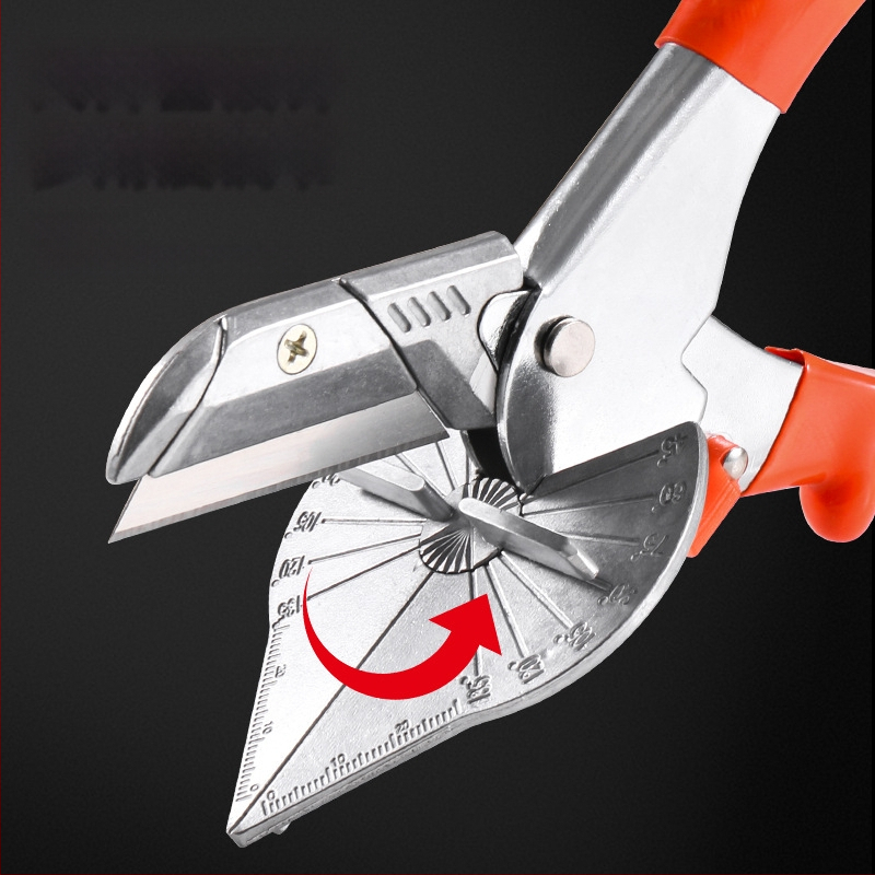 Πολυλειτουργικά γωνιακά ψαλίδια – 45° ορθογώνιο γωνία με αυλάκωση στεγανοποίησης ακμών, μήκος λεπίδας 80 mm, πλάτος 75 mm, πάχος 1 mm