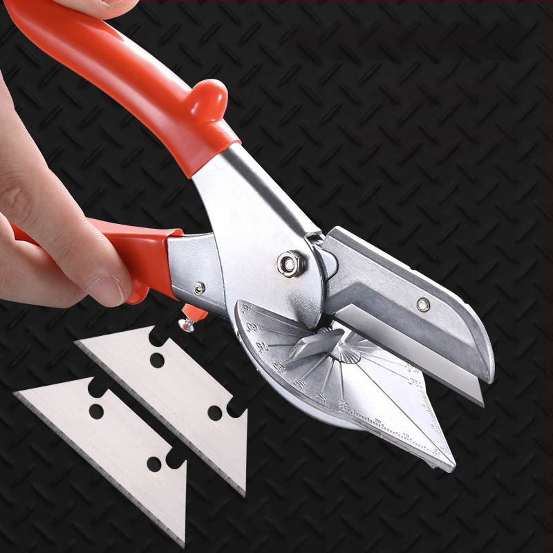 Πολυλειτουργικά γωνιακά ψαλίδια – 45° ορθογώνιο γωνία με αυλάκωση στεγανοποίησης ακμών, μήκος λεπίδας 80 mm, πλάτος 75 mm, πάχος 1 mm