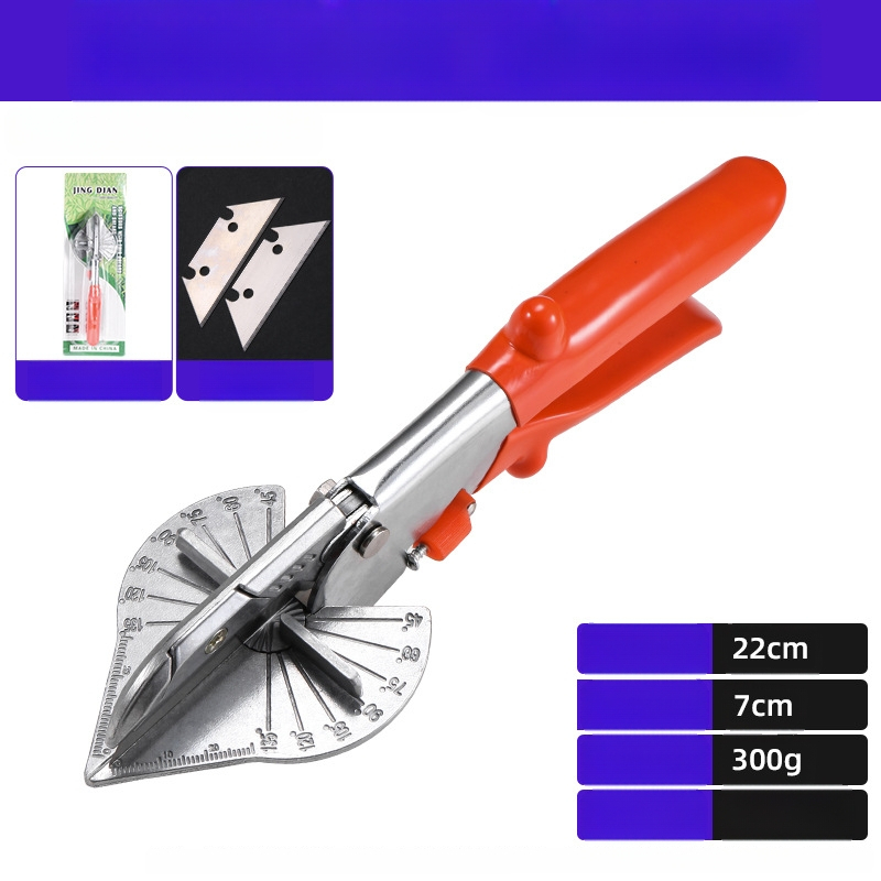 Πολυλειτουργικά γωνιακά ψαλίδια – 45° ορθογώνιο γωνία με αυλάκωση στεγανοποίησης ακμών, μήκος λεπίδας 80 mm, πλάτος 75 mm, πάχος 1 mm