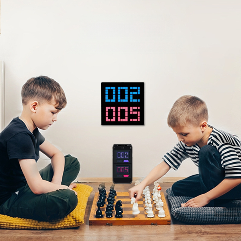 Pixel LED nuotraukų rėmelis staliniam ir sieniniam montavimui, pilnų spalvų vaizdas (rezoliucija 16×16/32×32; pikselio žingsnis 0,5 cm; modulio dydis 200×200; ekrano dydis 190×190)