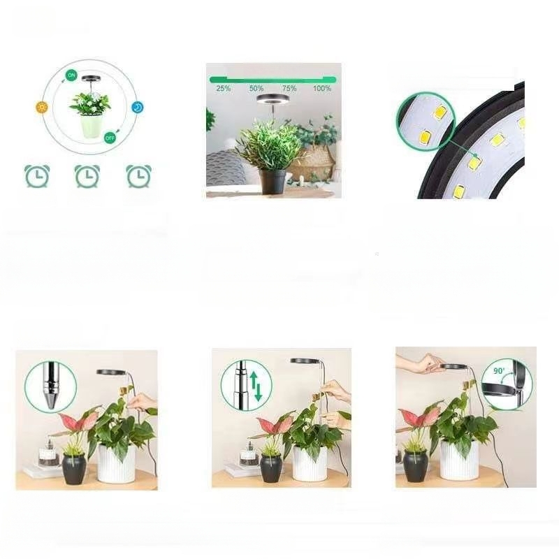 LED ištraukiama augalų augimo lemputė su viso spektro šviesa ir 3500K, laikmatis, 20 LED, įėjimo įtampa 5V, tarnavimo trukmė 20000 h, modelis CCB-231204