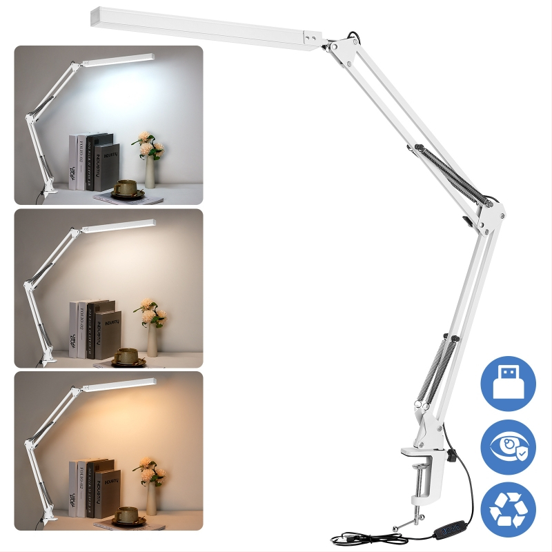 LED γραφείου με προστασία ματιών, USB τροφοδοσία, αλουμινένιο σκιά, CRI 80-89, CE πιστοποιημένο, νυχτερινό φως
