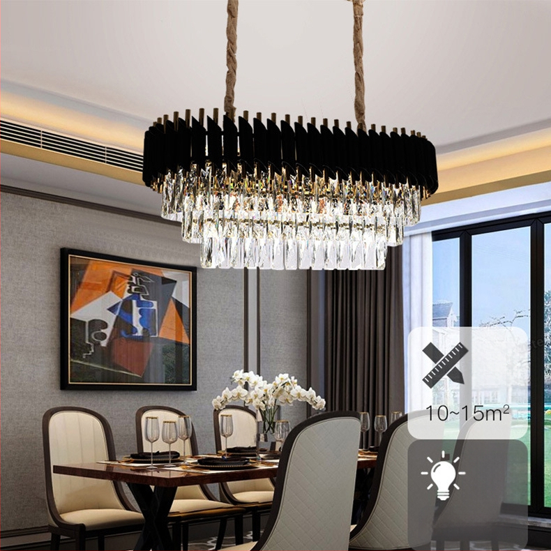 Kristalni lustar u stilu laganog luksuza, LED izvor svjetla, tijelo od željeza, domet osvjetljenja 15–30㎡